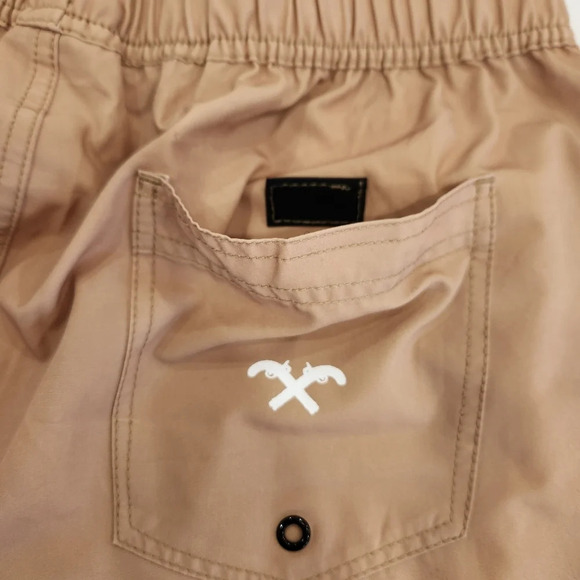 HVIII Brand Goods Board Shorts Tan Mens Size XXL Drawstring Flat Front - Picture 5 of 10